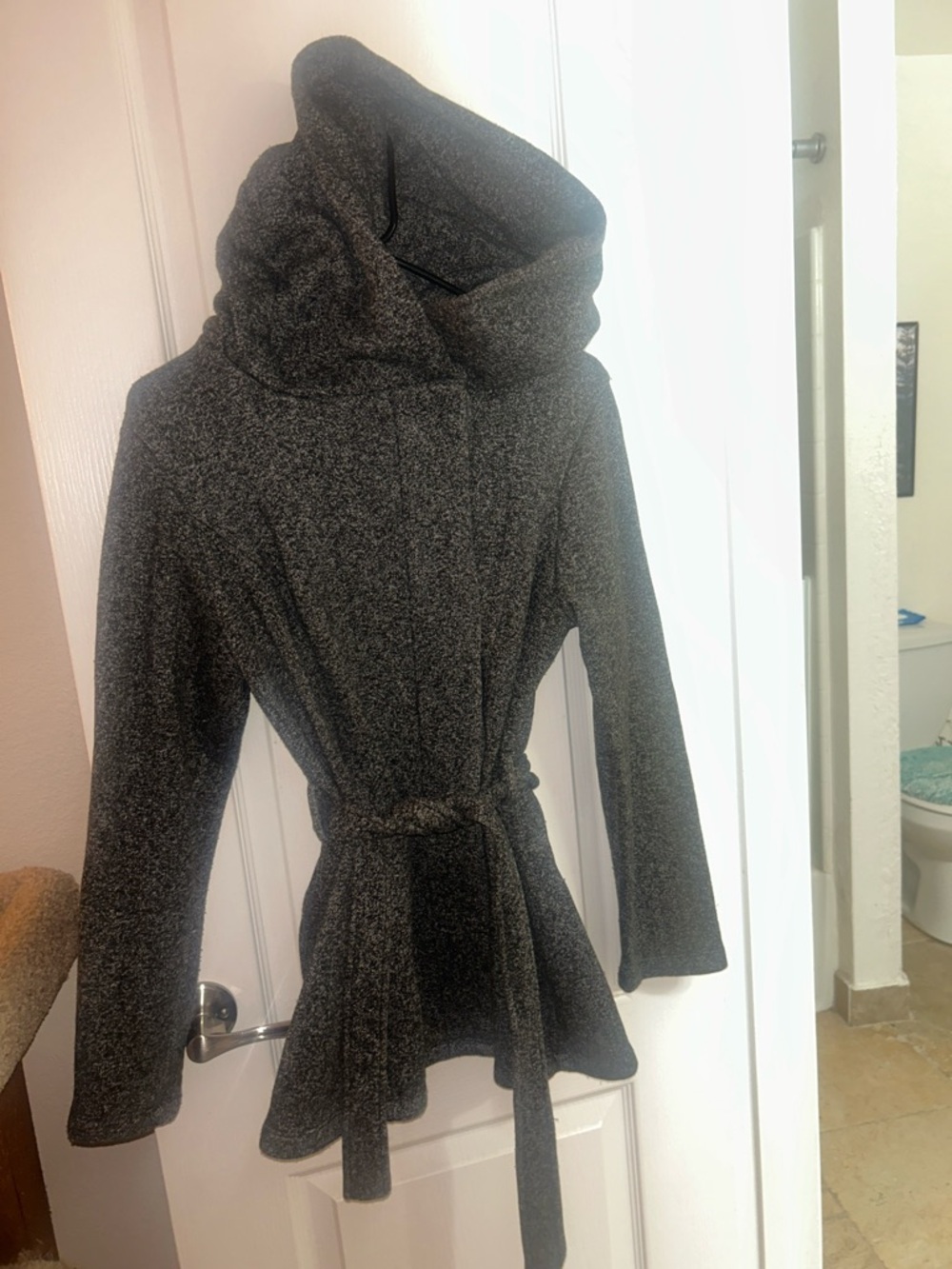 Mossimo Supply Co. Dark Heather Gray Hooded Jacket